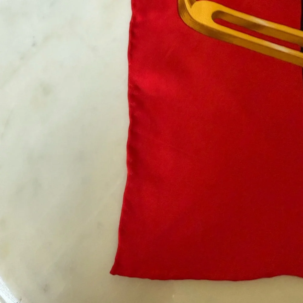 Vintage Equestrian Silk Scarf Large